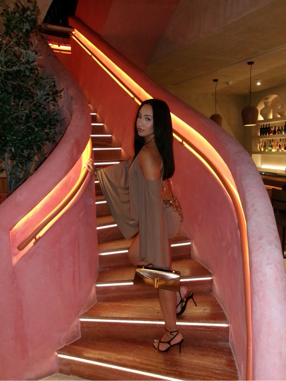 Jaded London Taupe Open-Back Beaded Mini Dress - Picture 2 of 4